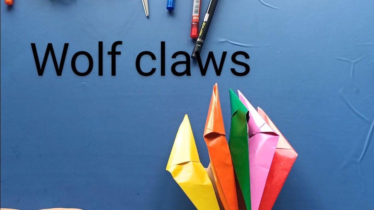 how to make paper wolf claws - YouTube