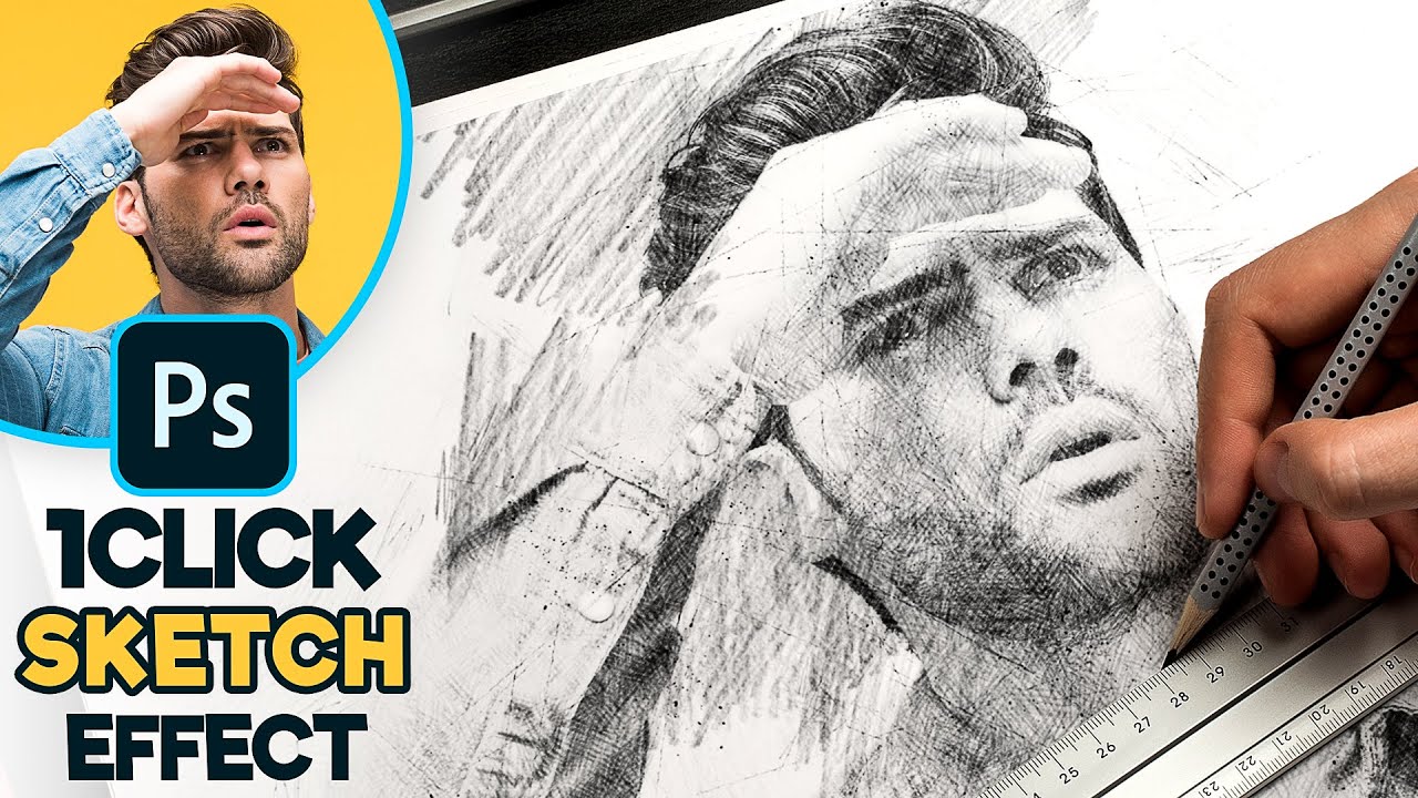 Pencil Sketch Drawing Effect Photoshop Tutorial  YouTube