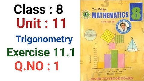 #Maths | Class 8 | Unit 11  | Exercise 11.1  Q.1 Sindh textbook board