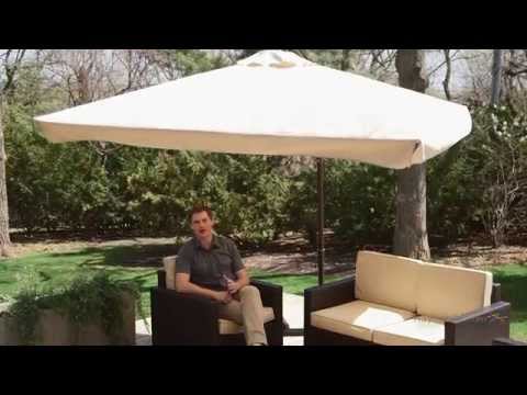 Coral Coast 8 Ft Square Offset Gazebo Umbrella Product Review Video Youtube