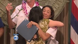 Woman reunited with life-saving paramedics ahead of EMS Week