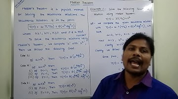 PART- 1 : MASTER THEOREM | TIME COMPLEXITY | SOLVING RECURRENCE  RELATIONS USING MASTER THEOREM| DAA