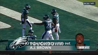AJ Brown what a first Half 3 TDs