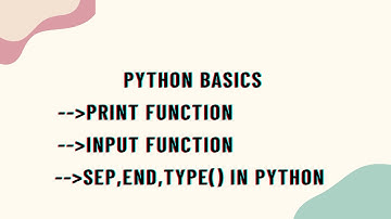Python Basics|| Print and Input Function || sep , end parameters in print Function||type function.