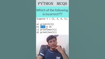Quick Python Multiple Choice Solution | Learn Python Fast #infytqmcq #infytq #shorts #python