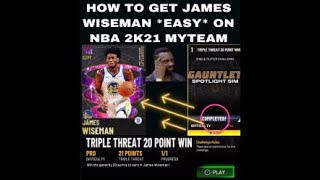 HOW TO GET FREE DARK MATTER JAMES WISEMAN *EASY* ON NBA 2K21 MYTEAM