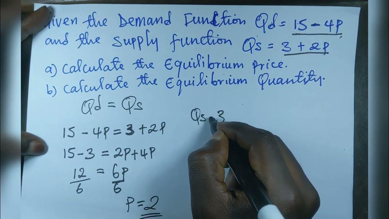 How to calculate equilibrium price and equilibrium quantity. ( Using