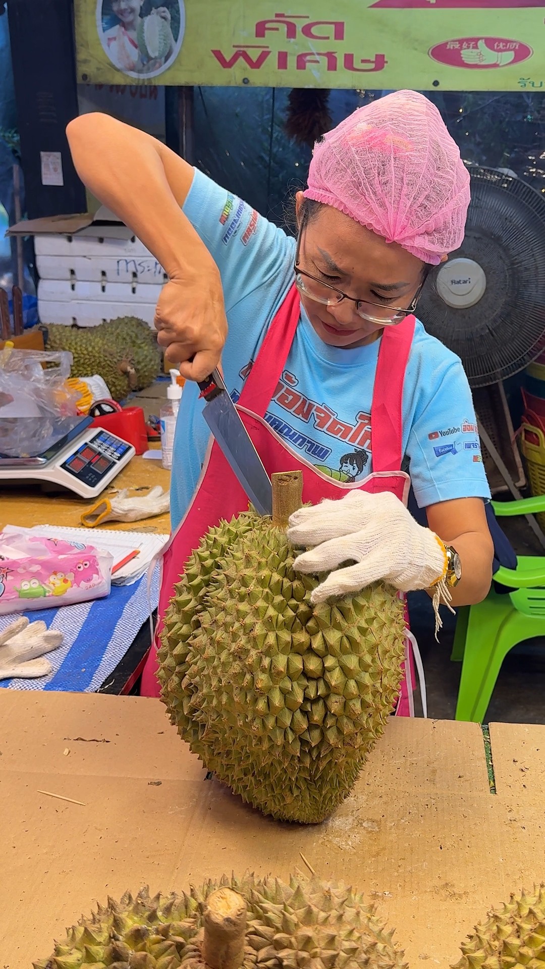 Amazing! Unboxing Giant Durian -  Fruit Cutting Skills