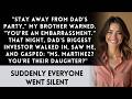 My Family Banned Me From Dad's Birthday—Then His Business Partner Saw Me And Froze