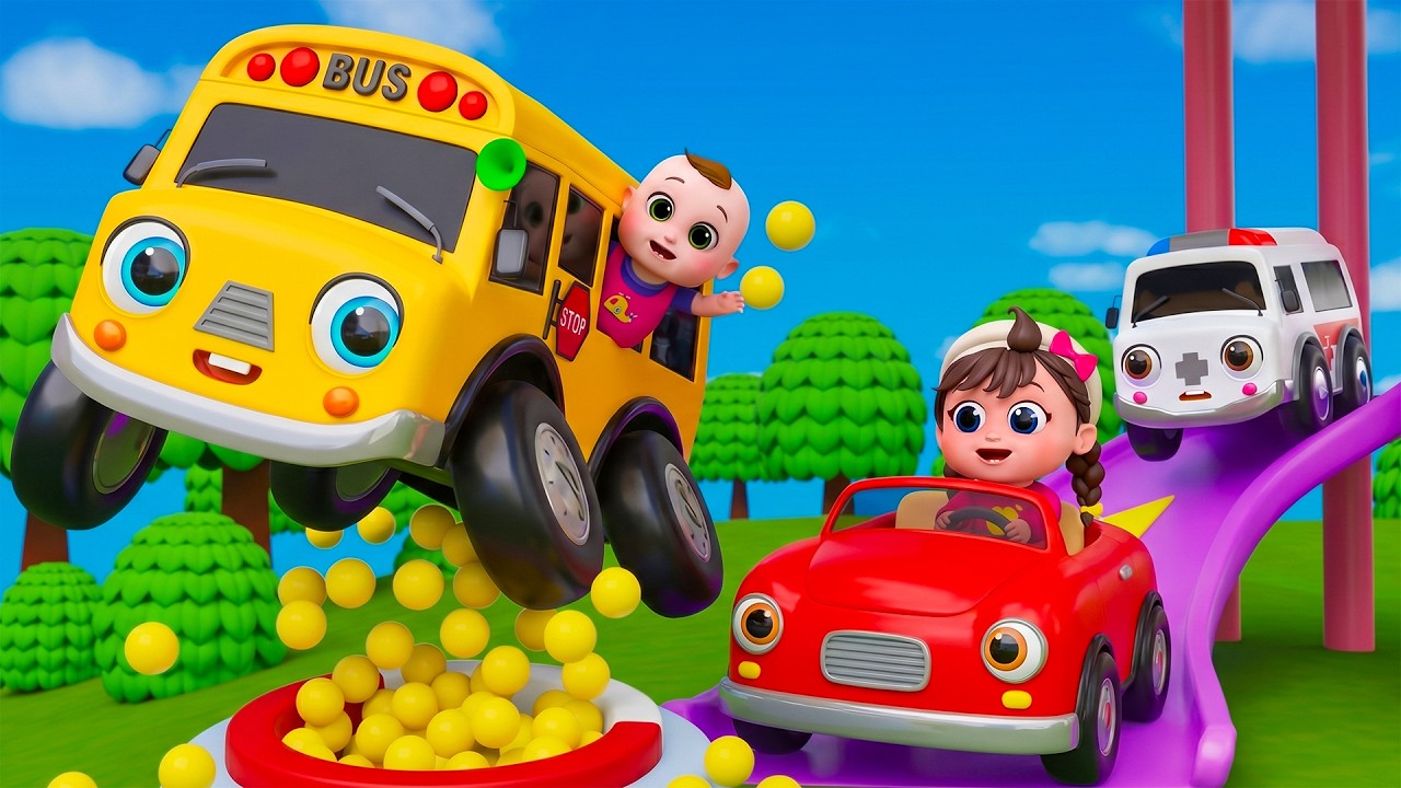 Baby Wheels On The Bus Compilation | Monster Truck Song | Nursery Rhymes and Kids Songs | Happy Bobo