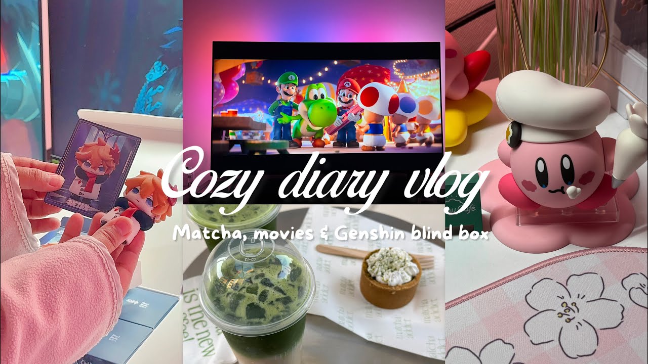 Matcha Movie Cozy Diary Vlog🍵 | Matcha, Movies & Genshin blind box - YouTube