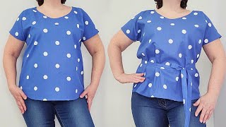A blouse in 11 minutes. You can not think of easier / How to sew a blouse