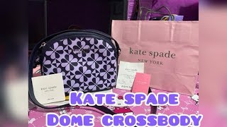 Kate Spade Dome Crossbody Hollie Clover Geo - Unboxing & what fits inside. Kate Spade Hollie Spade Clover Geo Dome Crossbody