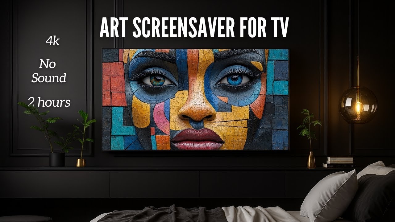 4K Black Art Screensaver for TV | 2 Hours of Stunning Abstract Portraits | No Sound