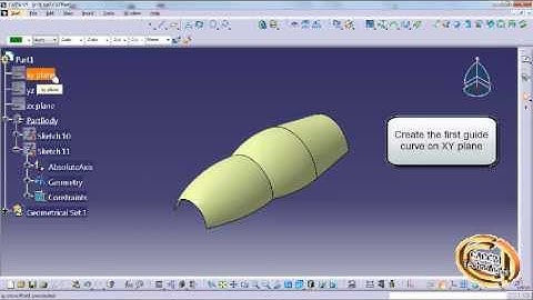 Creating Sweep feature by using two guide curves in CATIA (Tutorial)