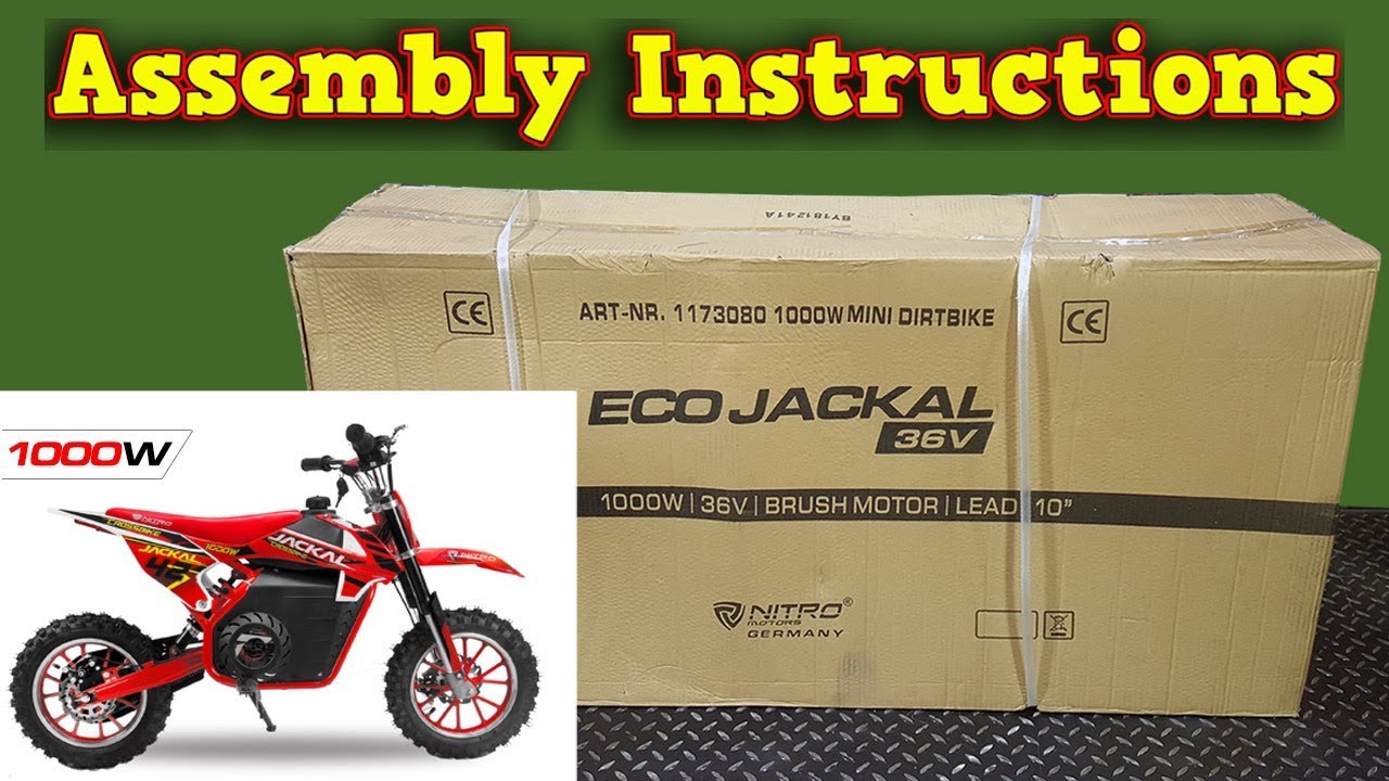 Jackal Electric Dirt Bike 1000W 36V - Unboxing - Full Assembly
