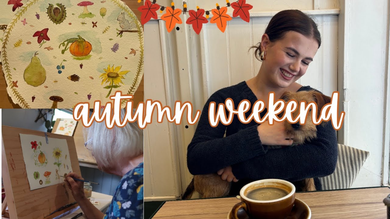 autumn weekend - watercolour class on a boat, sunday roasts & dog walking🍂