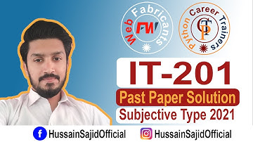 IT-201 Past Paper 2021 Solution | OOP | PU BS 4 Year Program | Hussain Sajid