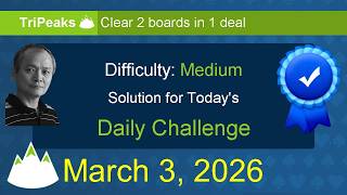 Microsoft Solitaire Collection: TriPeaks - Medium - March 3, 2026 screenshot 5