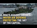 Ukrainian Navy Boat Guards Kyiv from Shahed Drones