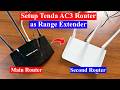 How to setup Tenda AC3 wifi router as repeater wirelessly