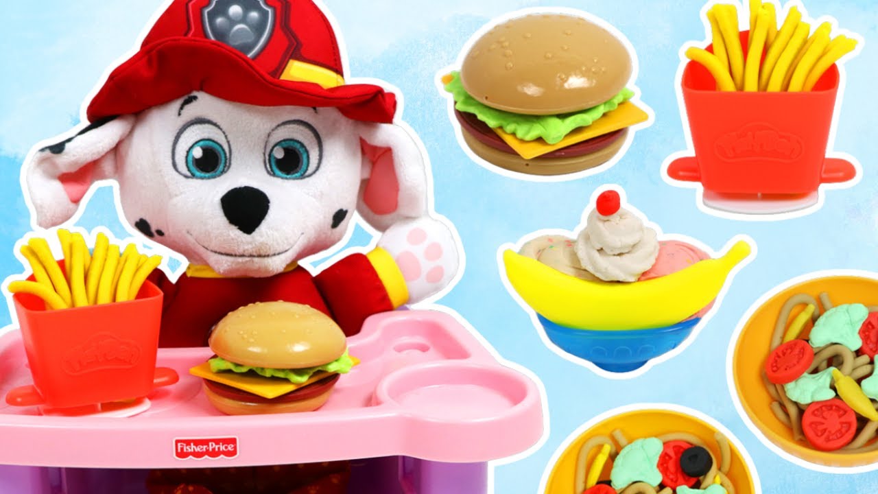 Paw Patrol Marshall Cooks with Toy Hamburger Grill!