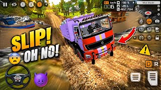 👉 Truck SLIP Ho Gaya! 😱 Dangerous Mud Road Challenge | Bus Simulator Indonesia (BUSSID)