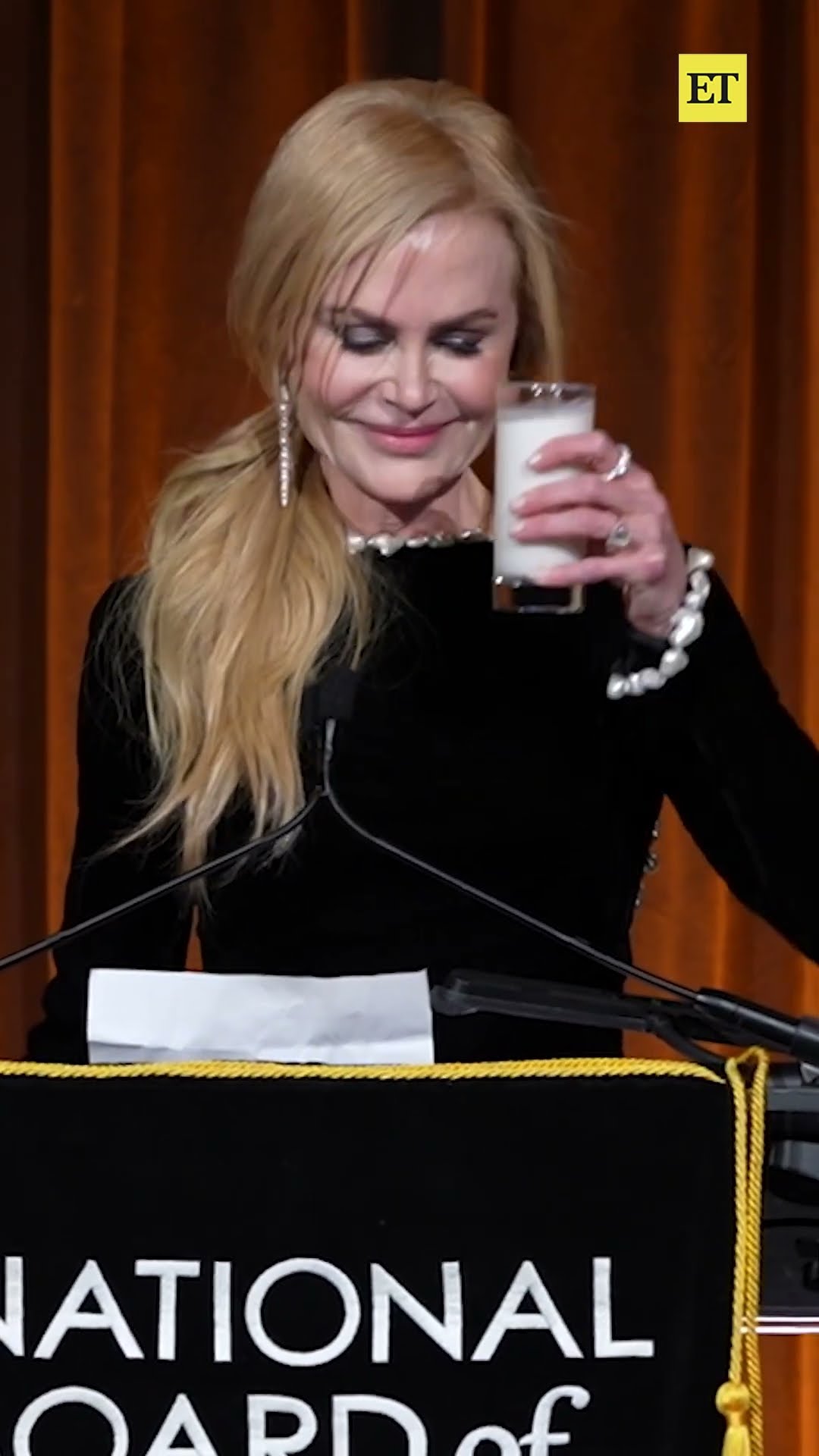 Nicole Kidman Chugs Milk at National Board of Review Awards #nicolekidman #shorts