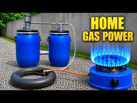 I Made Free Gas at Home All Year with a Blue Plastic Barrel and PVC Pipes