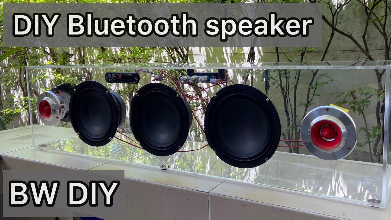 diy bluetooth speaker super bass transparent amplifier 2.1 ch subwoofer ...
