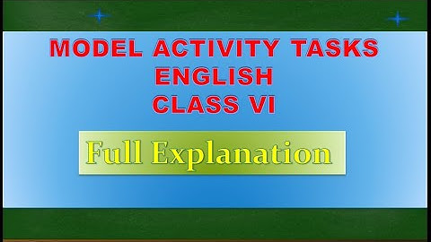 Solved #Model_activity_task English WB class -vi with explanation#banglarshiksha.