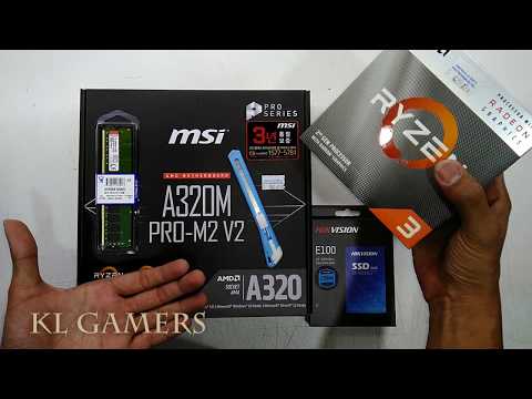 AMD Ryzen 3 3200G msi A320M PRO-M2 V2 Kingston 8GB DDR4 RAM HikVision SSD Cheap Desktop Build