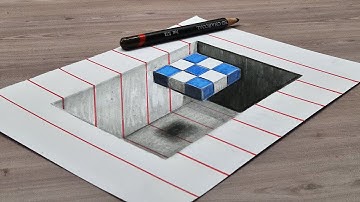 3d drawing illusion on paper for beginners