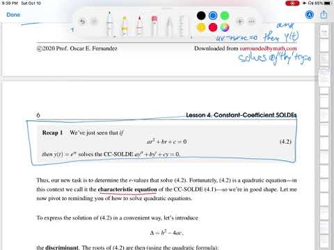 Solving y''+5y'+6y=0 |
