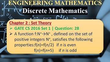 GATE CS 2016 Set 1|Q28 : A function f:N+→N+ , defined on the set of positive integers N+, satisfies