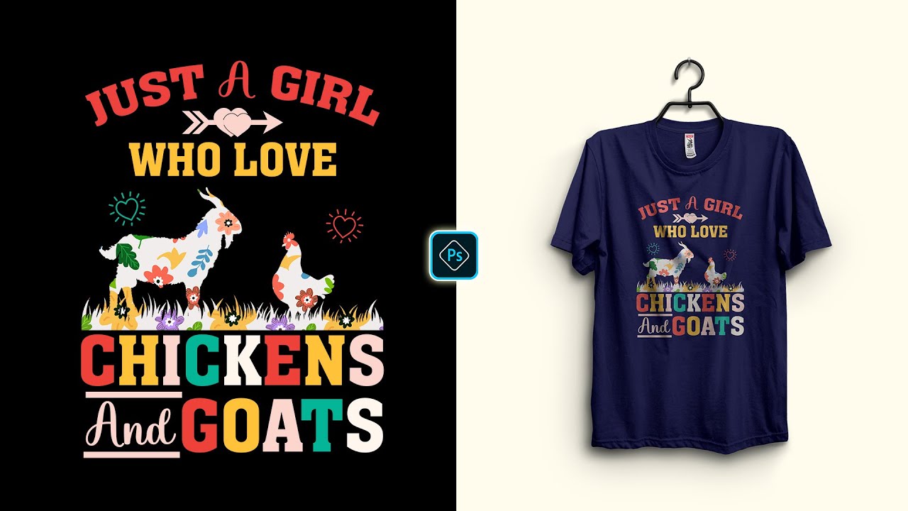 Goats & Chickens T-Shirt Design in Photoshop | Redbubble Tutorial for Beginners