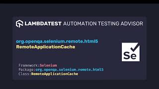 org openqa selenium remote html5  RemoteApplicationCache with examples