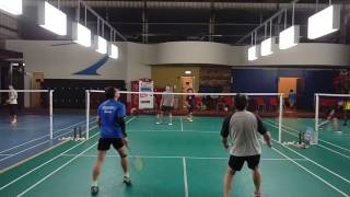 20170114 劍新羽球 阿斌+登紘 VS 鈺淵+小張
