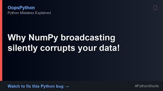 Your Python Is Too Slow: Why NumPy broadcasting silently corrupts your data!