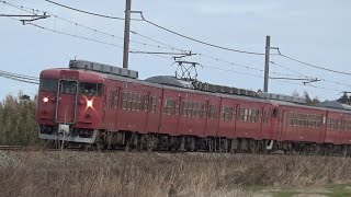 七尾線 840M普通列車 413系B05+B11(クハ455付き)編成　敷波→宝達にて　/Japanese Trains NanaoLine 413Series