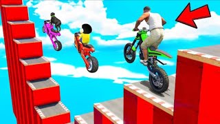 SHINCHAN AND FRANKLIN TRIED THE IMPOSSIBLE STAIRS PUZZLE PARKOUR CHALLENGE GTA 5