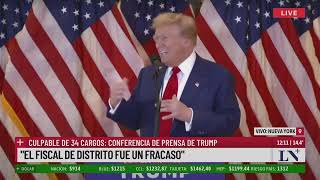 Conferencia de Trump luego de ser declarado culpable de 34 cargos: "El juicio fue muy injusto"