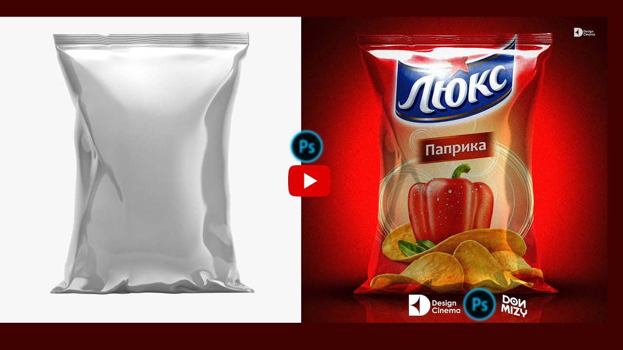 Photoshop 2025 Tutorials   How to create Snack Bag mockup
