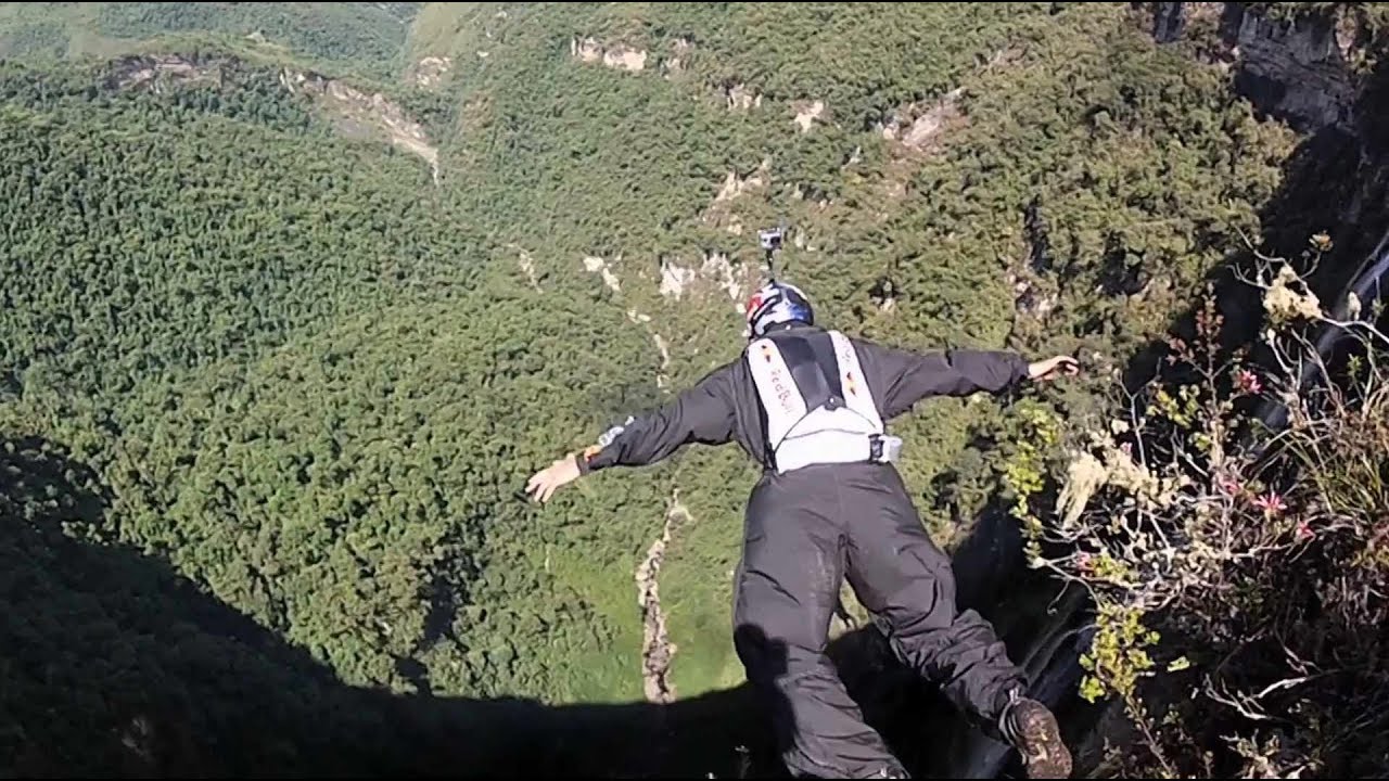 Peru Jumping Rocks Waterfall BASE Jump in Peru - YouTube