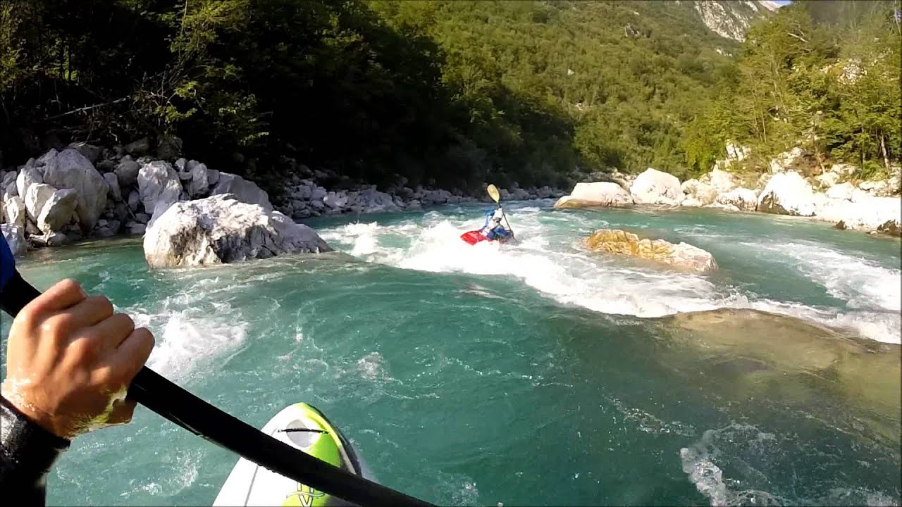 Kayaking Soca River, Slovenia