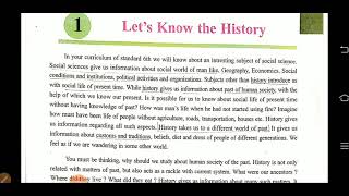 Class 6th Social Science  Chapter 1. Let's  Know The History.