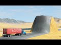 Cars vs Giant Bulge with Water Potholes Inside - BeamNG.Drive