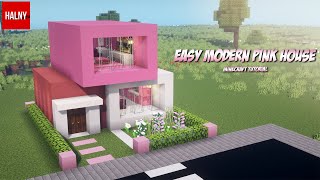 Easy pink modern house in Minecraft