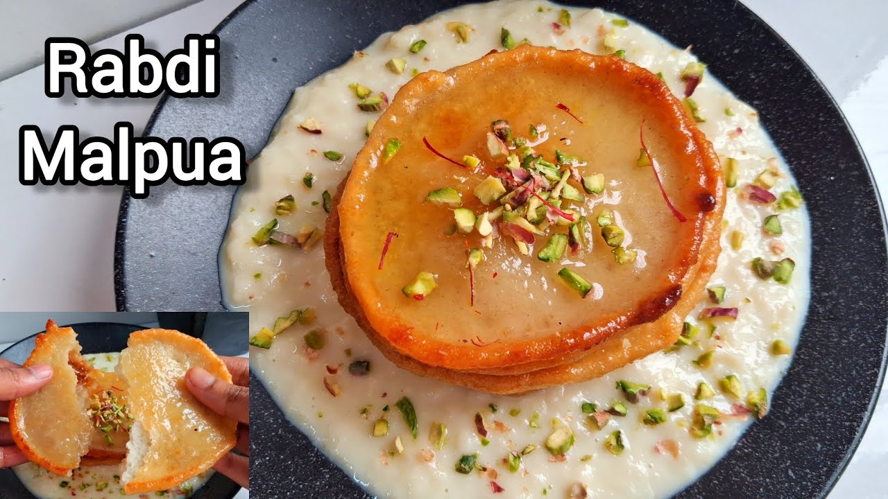 Pova Rabdi Halwai Style Rabdi Malpua Recipe | Rajasthani Rabdi Malpua | Malpua ...