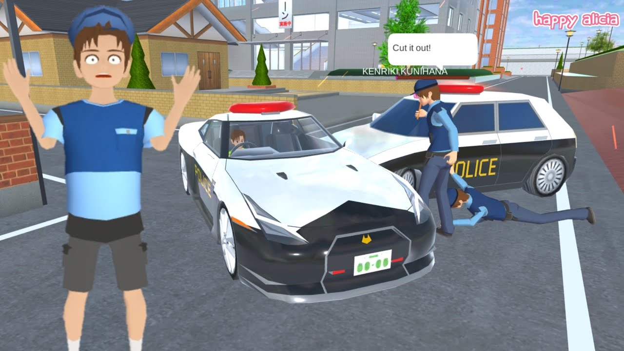 Yuta VS Polisi Semua Mobil Penyok Gara Gara Yuta🤣🥴 | Sakura School Simulator | Happy Alicia